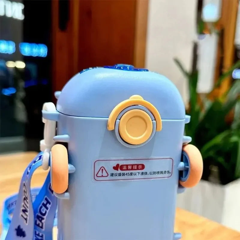 Cartoon Toy Bus Water Bottle with Straw | Fun & Educational Toy for Curious, Creative, Confident Kids
