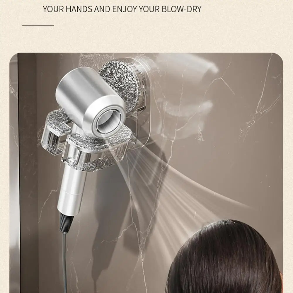 Wall-Mounted Hair Dryer Holder with Suction Cup | Stylish Home Essential That Transforms & Elevates Your Living Space