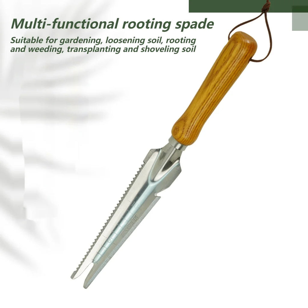 5-in-1 Stainless Steel Weed Puller Tool with Beech Handle | Hardy, Weather-Resistant & Beautifully Designed for Your Outdoor Space