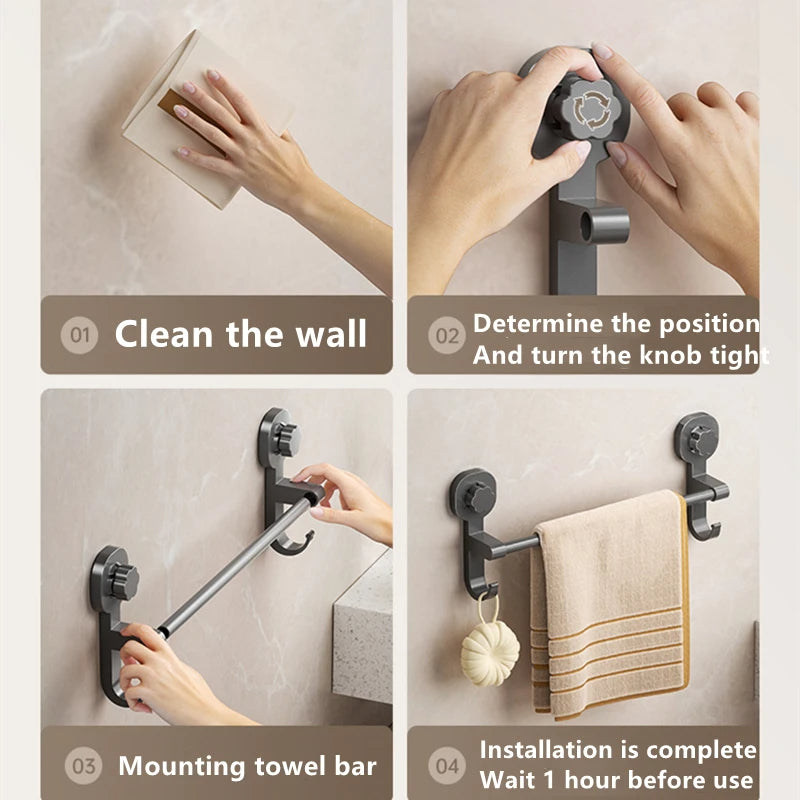 Wall-Mounted Towel Rack with Suction Cup | Practical, Beautiful & Built to Last — The Smart Choice for Any Home