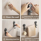 Wall-Mounted Towel Rack with Suction Cup | Practical, Beautiful & Built to Last — The Smart Choice for Any Home