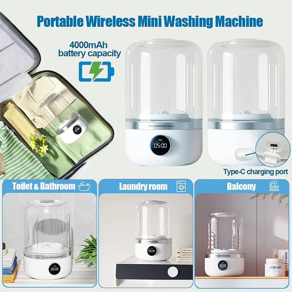 Mini Rechargeable Washing Machine | The Tech Upgrade You Didn't Know You Needed — Until You Try It