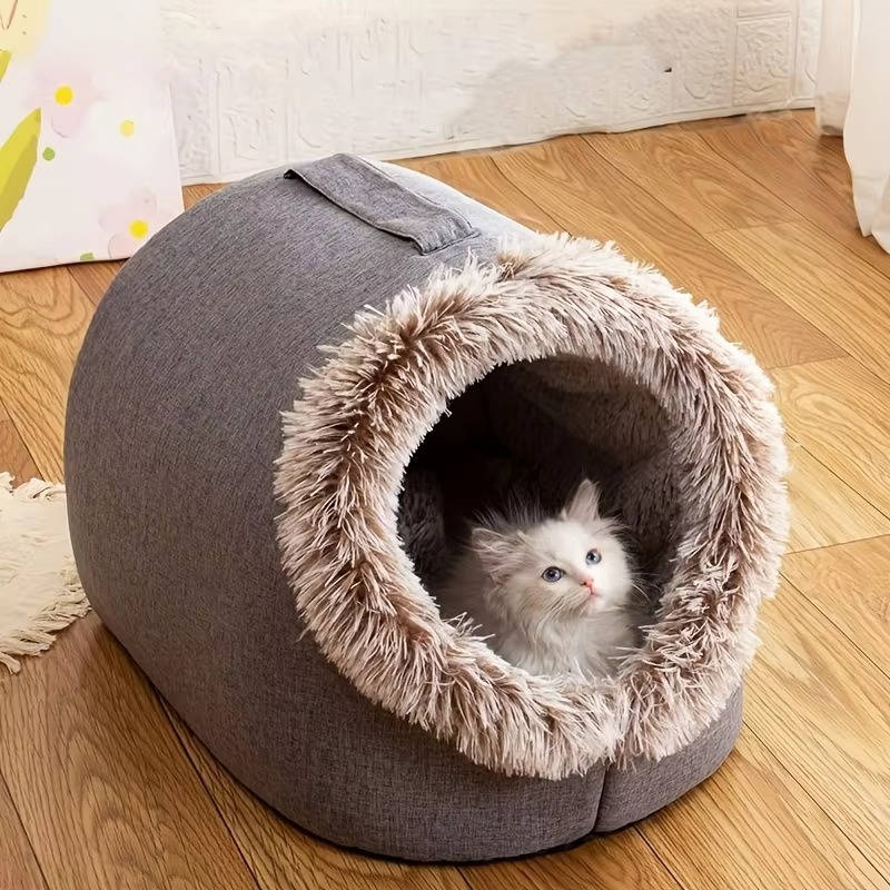 Winter Cat Bed | Warm Self-Warming Donut Pet Bed for Cats & Small Dogs