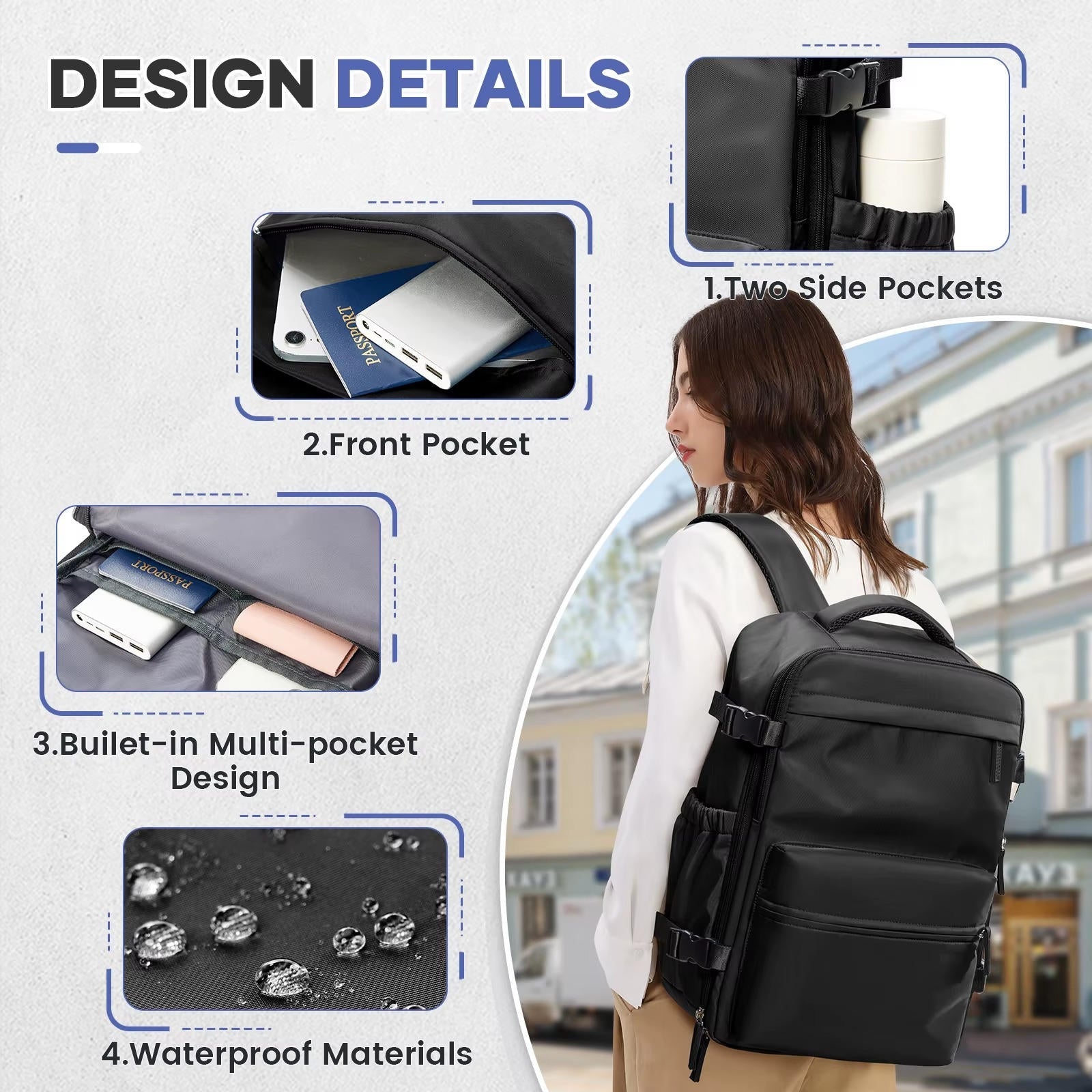 15.6in Travel Backpack | Luxury-Feel Fashion Accessory — Where Style Meets Everyday Function
