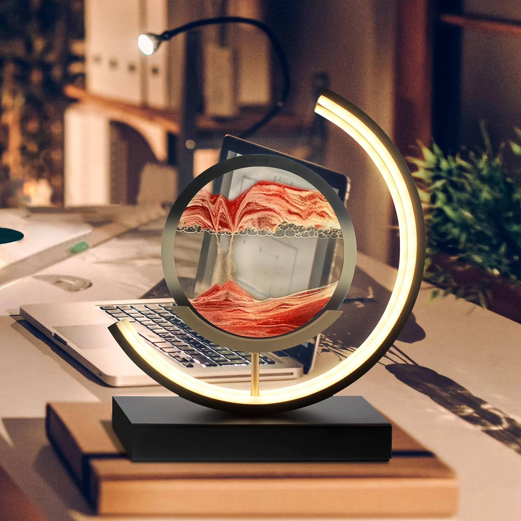 Moving Sand Art Picture | Dynamic Liquid Motion Desk Decoration — Unique Gift Idea