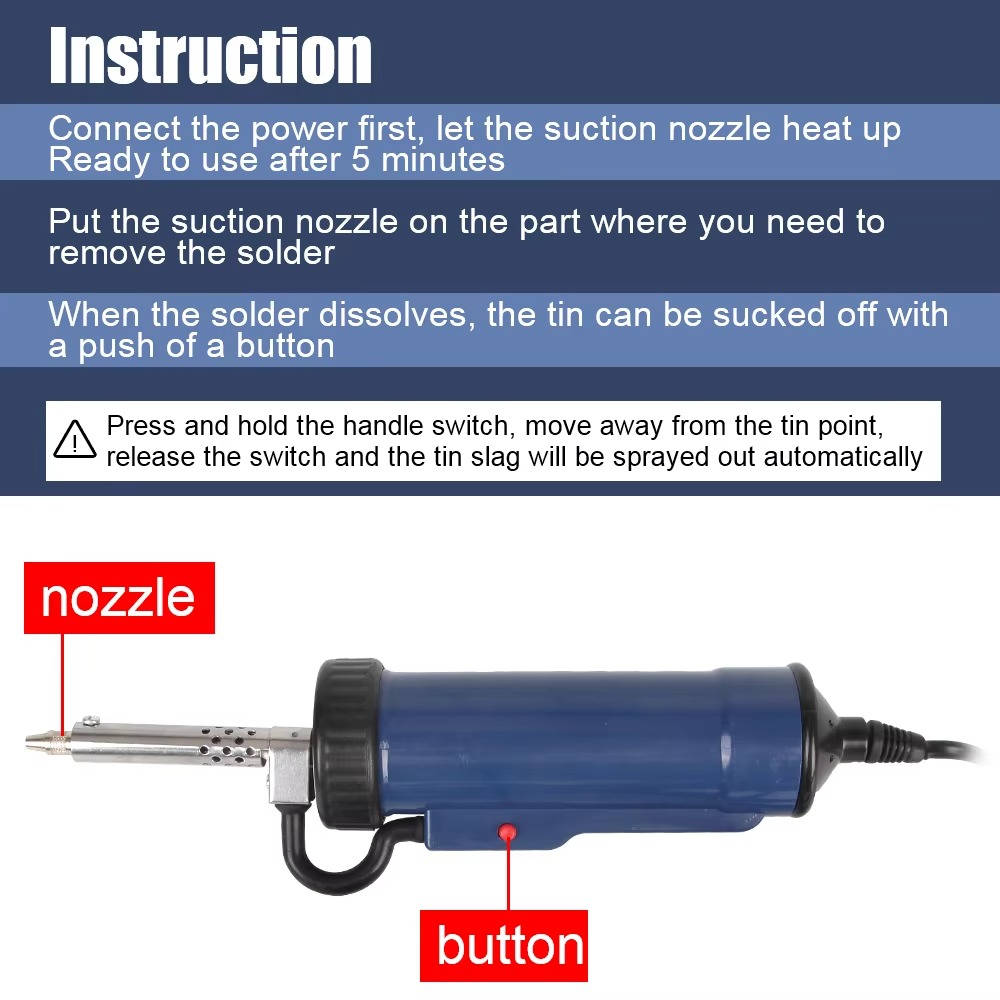 Desoldering Machine Tin Sucker Automatic Electric Solder With 3 Suction Nozzle | Cleverly Designed for Everyday Use — You'll Wonder How You Managed Without It