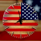Handmade American Flag Clock | Handmade Patriotic Flag Bullet Clock | Effortlessly Functional Home Essential for Clean, Organised Living