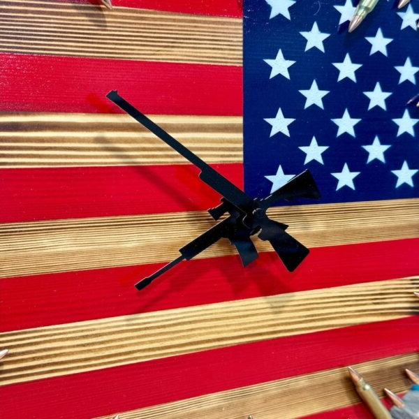 Handmade American Flag Clock | Handmade Patriotic Flag Bullet Clock | Effortlessly Functional Home Essential for Clean, Organised Living