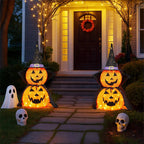 2 Pcs 3ft Halloween Collapsible Lighted In/Outdoor Pumpkin Garden Decoration | The Perfect Seasonal Touch for Your Home — or as a Thoughtful Gift
