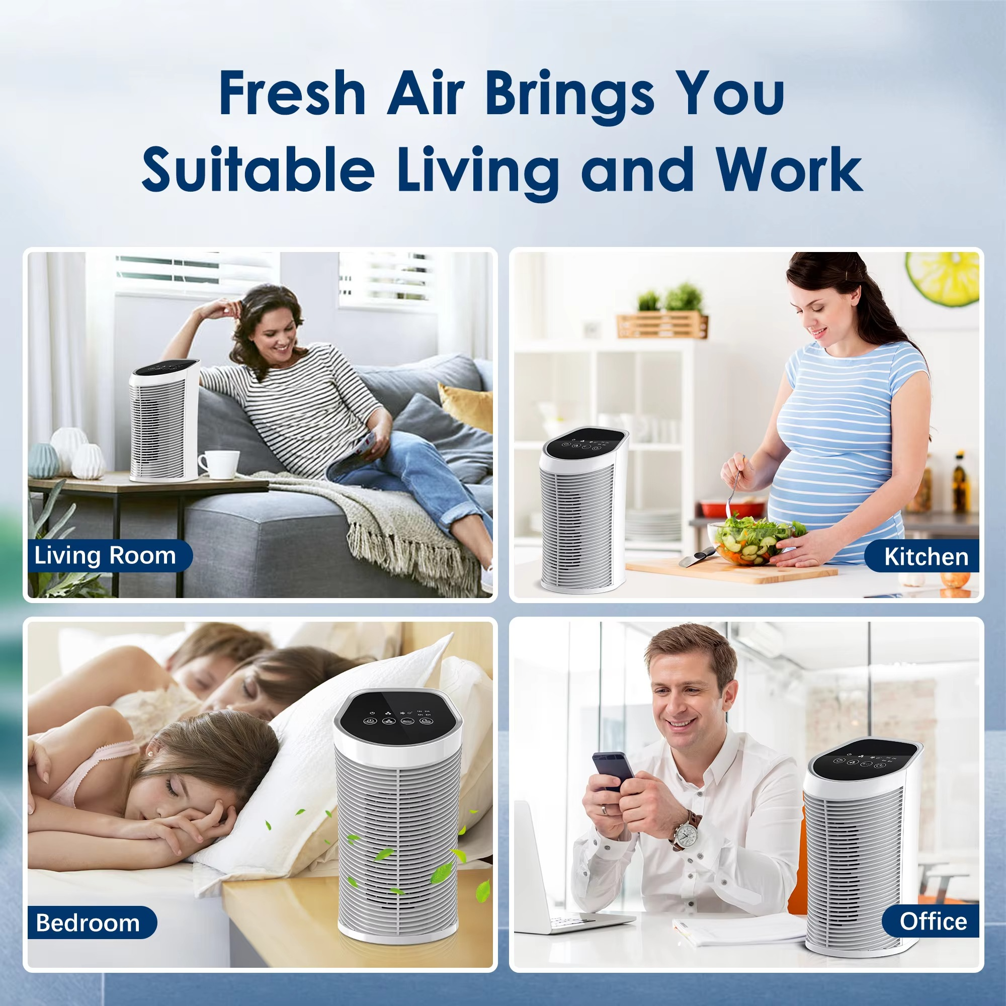 Air Purifier HEPA Filter For Indoor 200 Square — 99.9% Removal | Stylish Home Essential That Transforms & Elevates Your Living Space