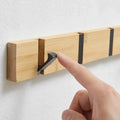 Wooden Wall-Mounted Coat Rack with Hidden Coat Hook | Wardrobe Staple with a Luxurious Feel & Contemporary Silhouette