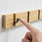 Wooden Wall-Mounted Coat Rack with Hidden Coat Hook | Wardrobe Staple with a Luxurious Feel & Contemporary Silhouette