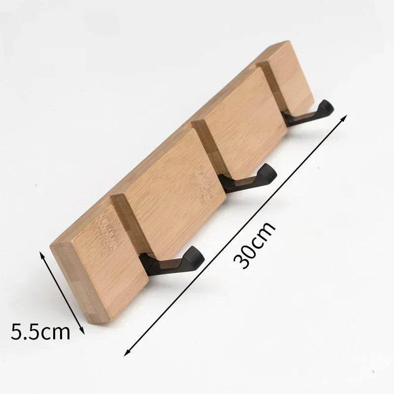 Wooden Wall-Mounted Coat Rack with Hidden Coat Hook | Wardrobe Staple with a Luxurious Feel & Contemporary Silhouette