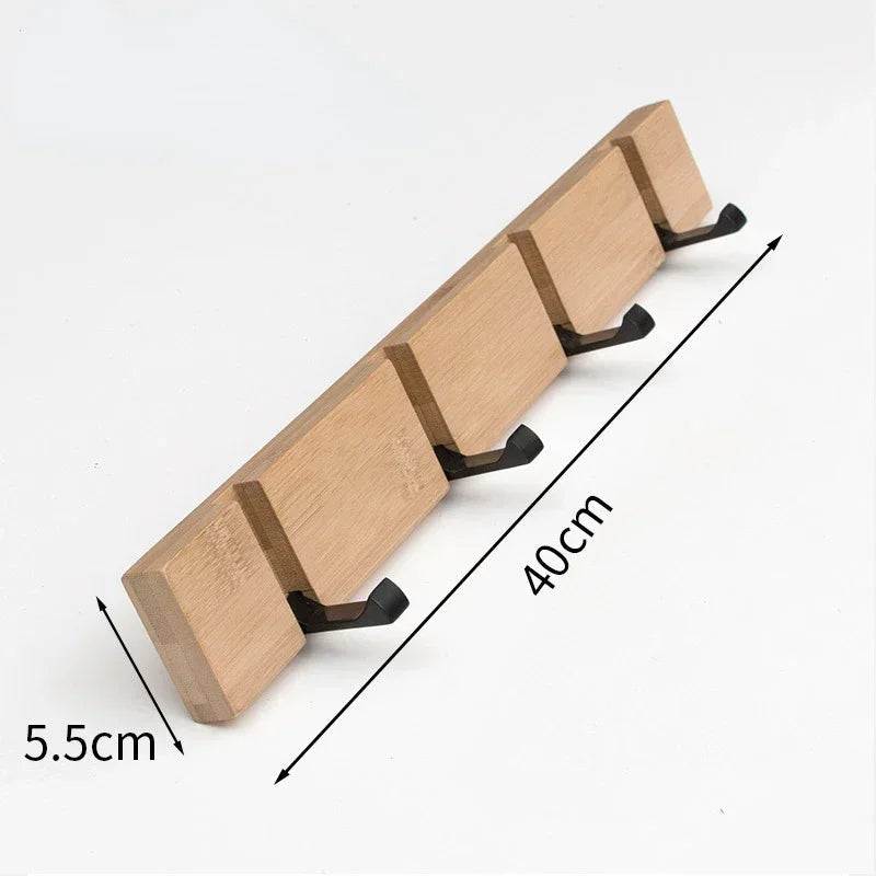 Wooden Wall-Mounted Coat Rack with Hidden Coat Hook | Wardrobe Staple with a Luxurious Feel & Contemporary Silhouette