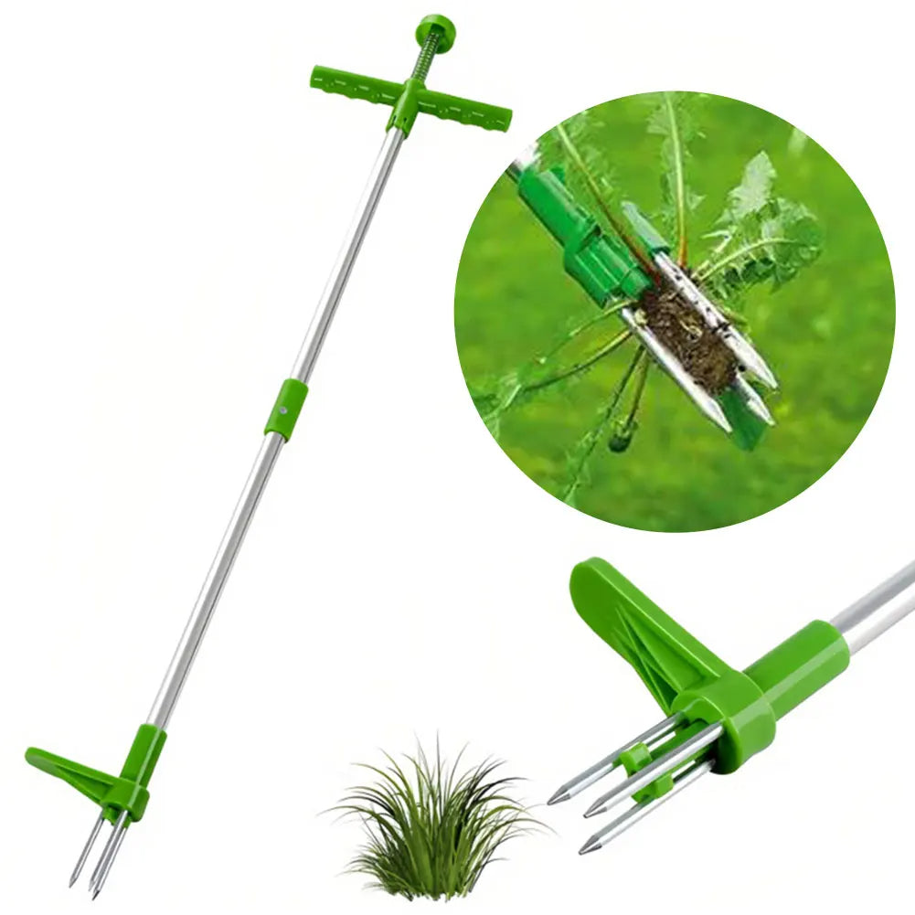 Long Handle Weed Puller Tool with Foot Pedal & Claw Design | Built for British Weather — Durable, Attractive Outdoor Design