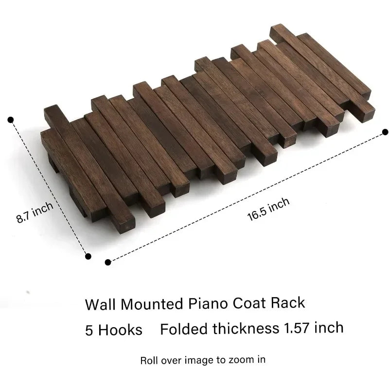 Natural Wood Coat Hook Rack Wall-Mounted Flip Down Coat Holder | On-Trend, Comfortable Design Built for All-Day Wear & Confident Style