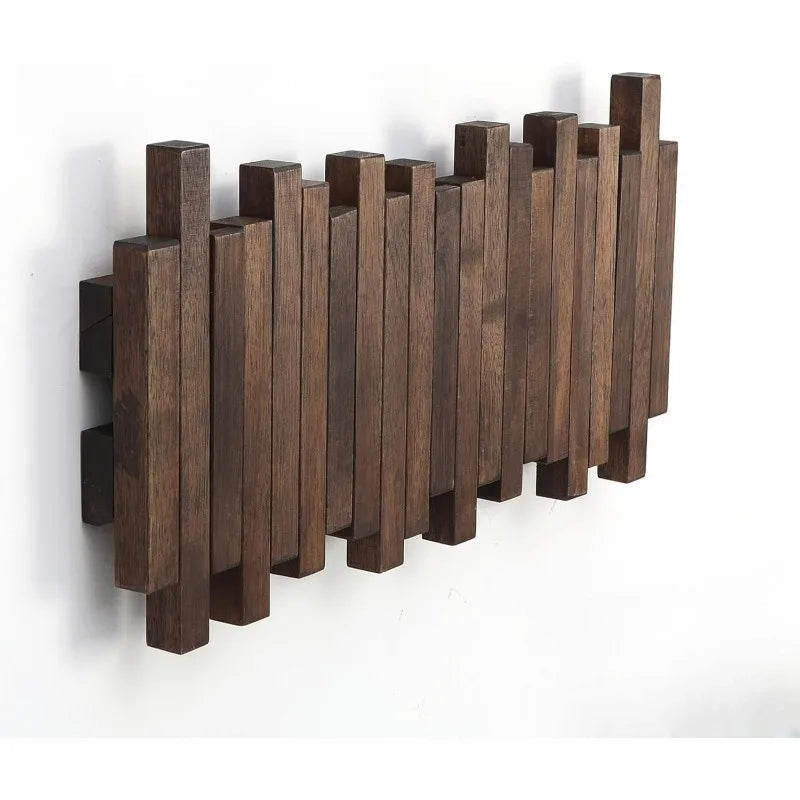 Natural Wood Coat Hook Rack Wall-Mounted Flip Down Coat Holder | On-Trend, Comfortable Design Built for All-Day Wear & Confident Style