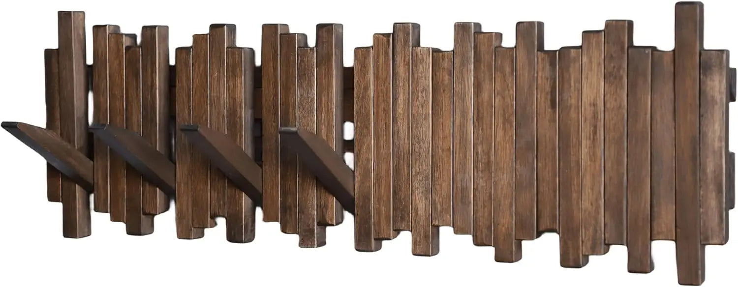 Natural Wood Coat Hook Rack Wall-Mounted Flip Down Coat Holder | On-Trend, Comfortable Design Built for All-Day Wear & Confident Style
