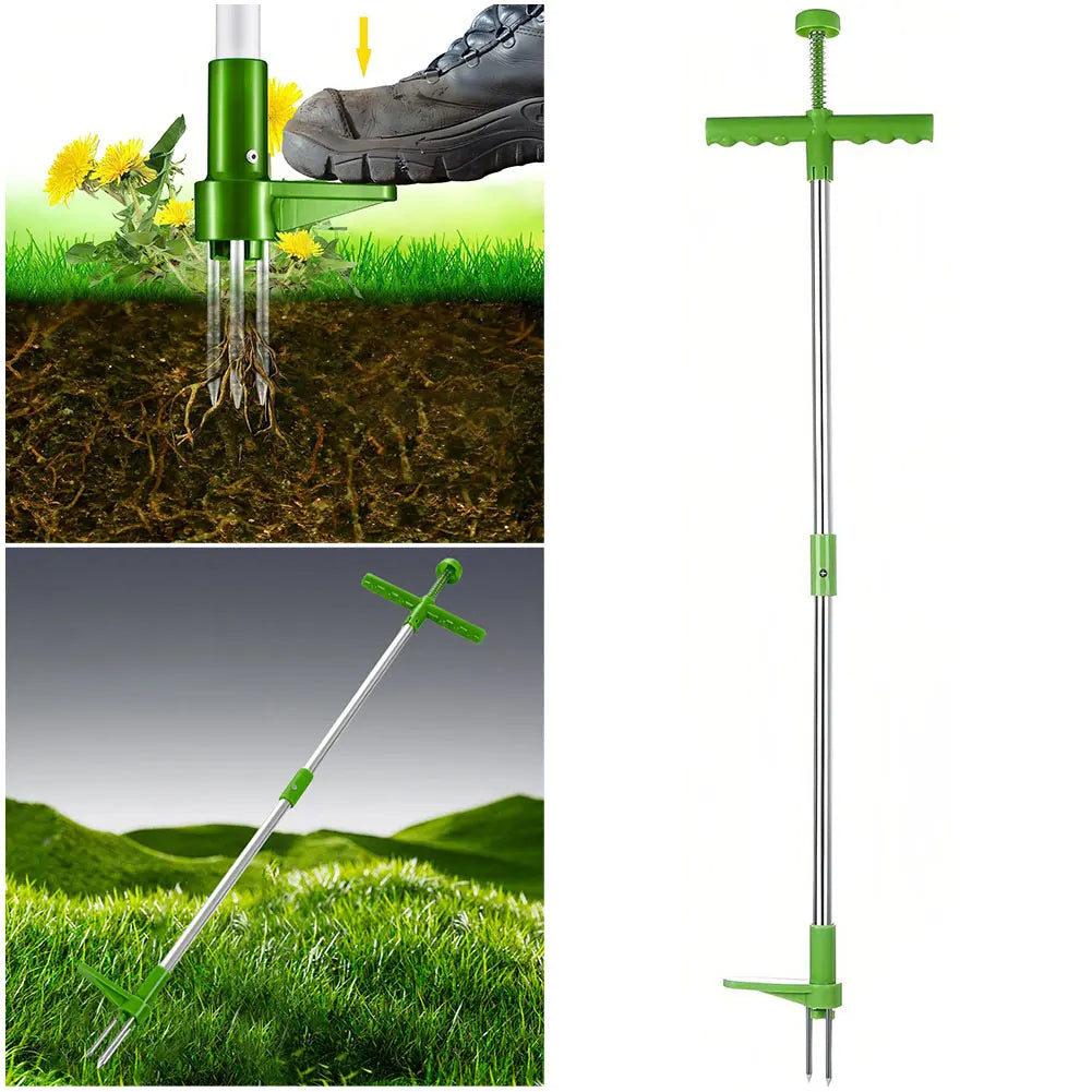 Long Handle Weed Puller Tool with Foot Pedal & Claw Design | Built for British Weather — Durable, Attractive Outdoor Design