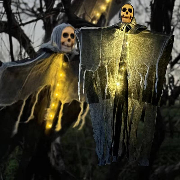Glowing Skull Scary Outdoor Halloween Decorations — Set of Two | Some Decorations Are Just Décor — This One Becomes Part of Your Tradition