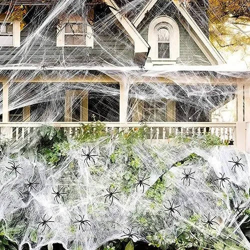 200 Sqft Spider Webs Halloween Door Decorations With Fake Spiders | Beautiful, Festive & Built to Last Season After Wonderful Season