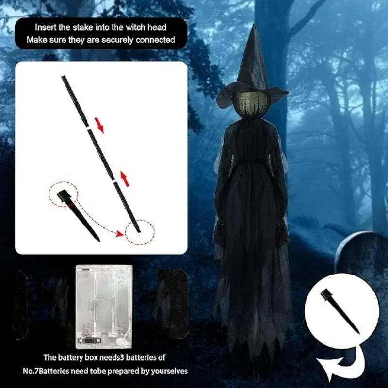 3PCS Indoor And Outdoor Halloween Decorations — Sound Activated Hand Holding Witch | The Perfect Seasonal Touch for Your Home — or as a Thoughtful Gift