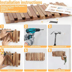 Rustic Wall-Mounted Coat Rack with 8 Flip Hooks | Flattering Fit for Every Body Shape — Modern, Wearable, Polished Style
