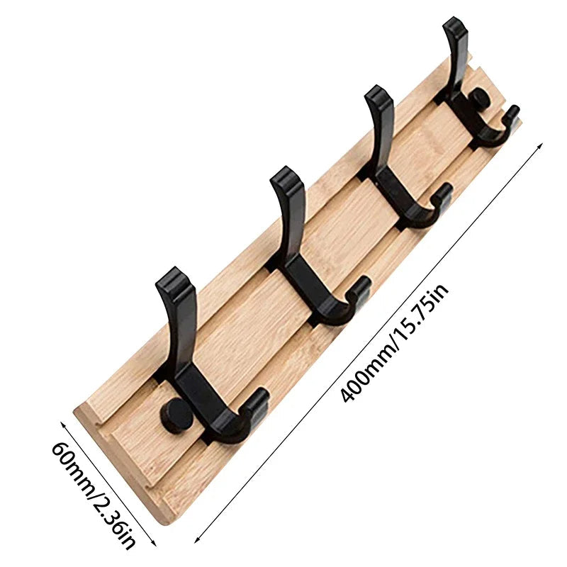 Wooden Wall-Mounted Coat Rack with Sliding Hooks | Effortlessly Stylish, Comfortable Clothing for Modern Everyday Wear