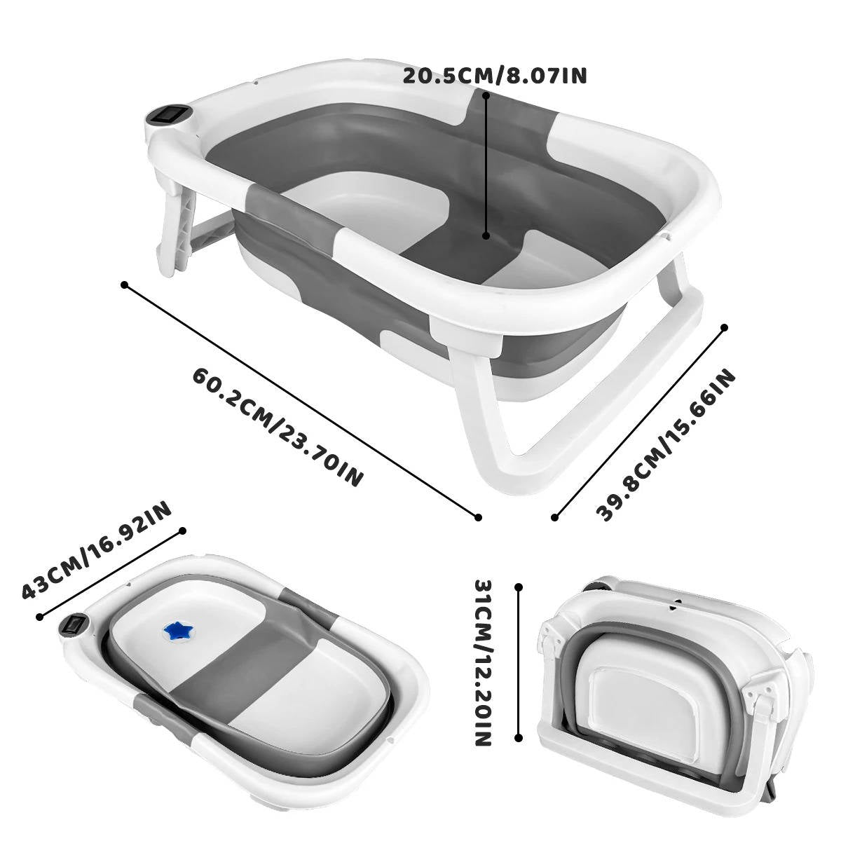 Foldable Newborn Bathing Tub | Thoughtfully Designed for Newborns, Infants & Growing Toddlers