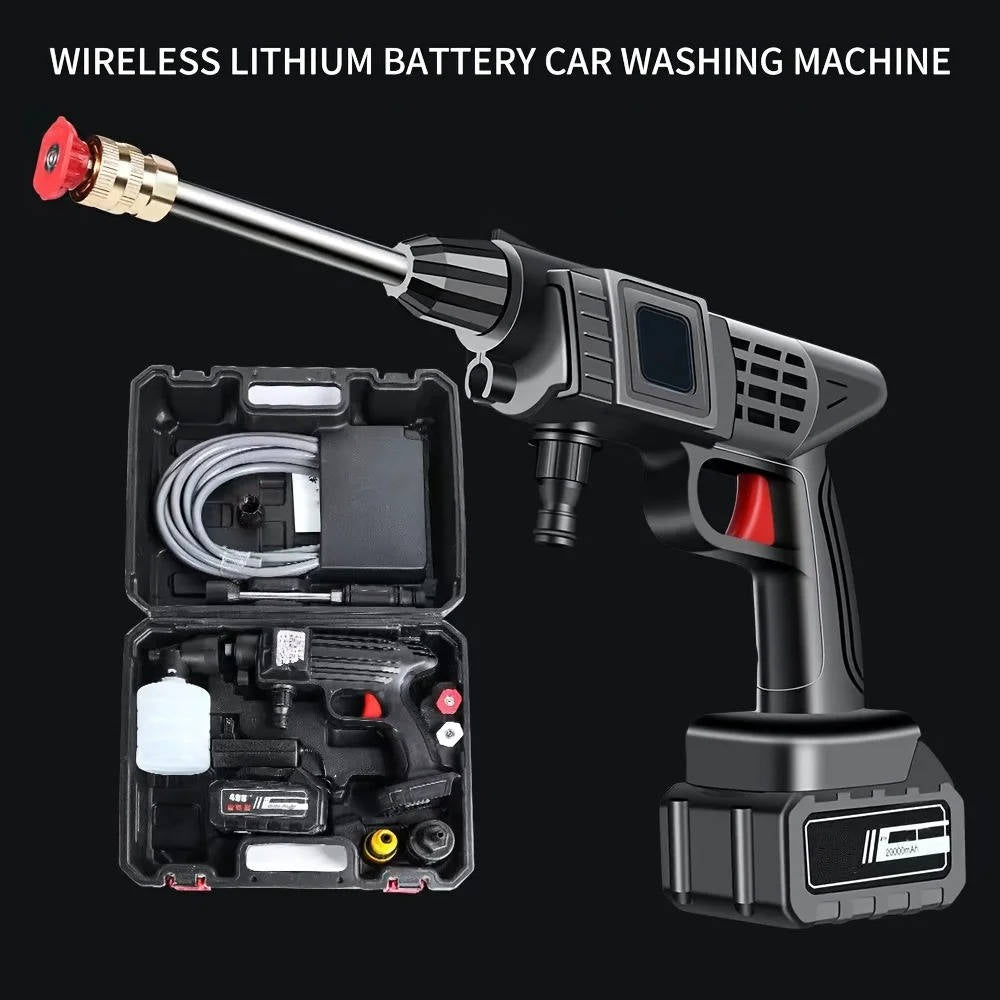 Cordless Portable High Pressure Spray Water Gun Set | Ideal for Cleaning Cars, Patios & Garden Furniture | Built for British Weather — Durable, Attractive Outdoor Design