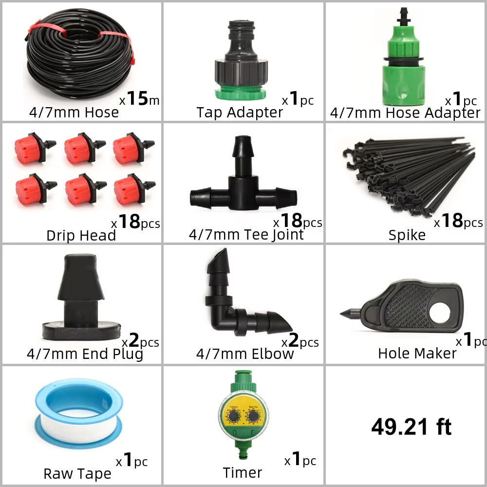 Drip Irrigation System With Automatic Timer | Easy-Care Garden Essential That Transforms Any Outdoor Space