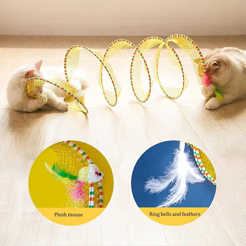 Cat Hunting Toy Set | Interactive Feather Wand & Plush Prey Toy for Indoor Cats