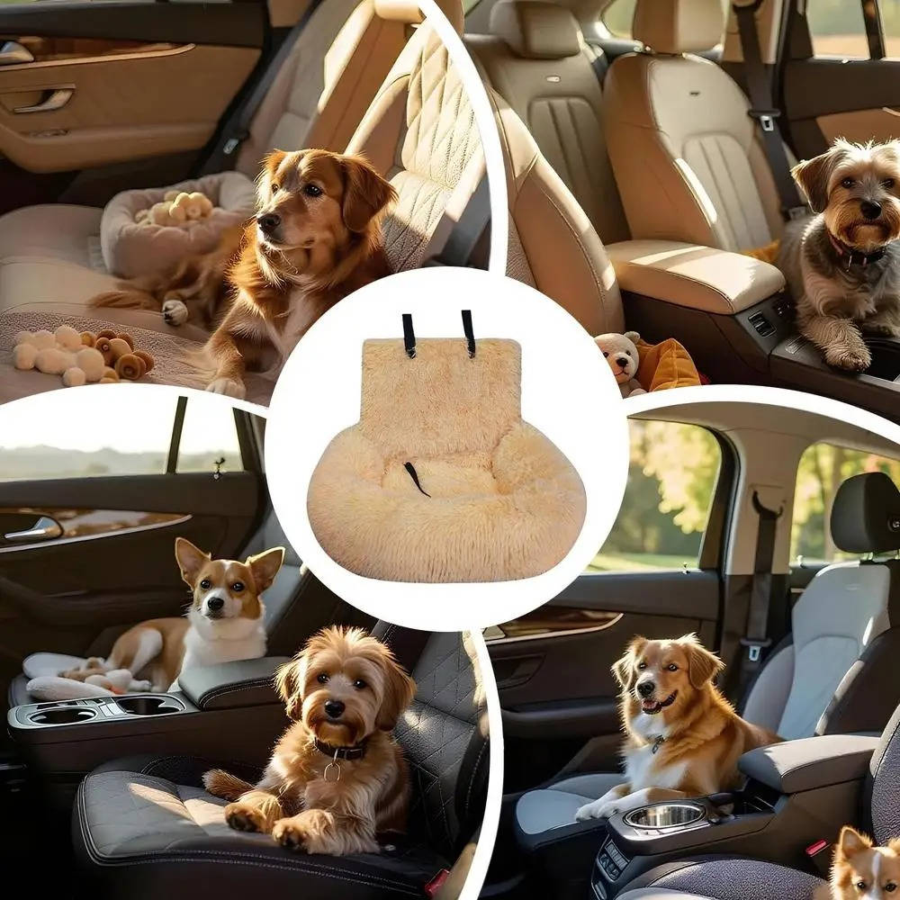 Car Dog Bed with Seat Protector | Waterproof Travel Dog Bed for Back Seat
