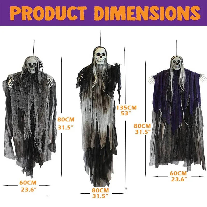 Scary Realistic Halloween Hanging Decorations Outdoor And Indoor — Set Of Three | Festive, Charming & Built to Create Magical, Lasting Seasonal Memories