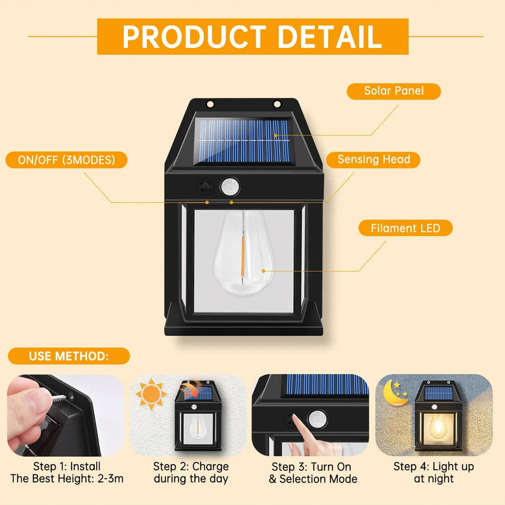 2 Set Solar Wall Lamp Outdoor | Hardy, Weather-Resistant & Beautifully Designed for Your Outdoor Space