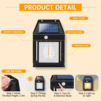 2 Set Solar Wall Lamp Outdoor | Hardy, Weather-Resistant & Beautifully Designed for Your Outdoor Space
