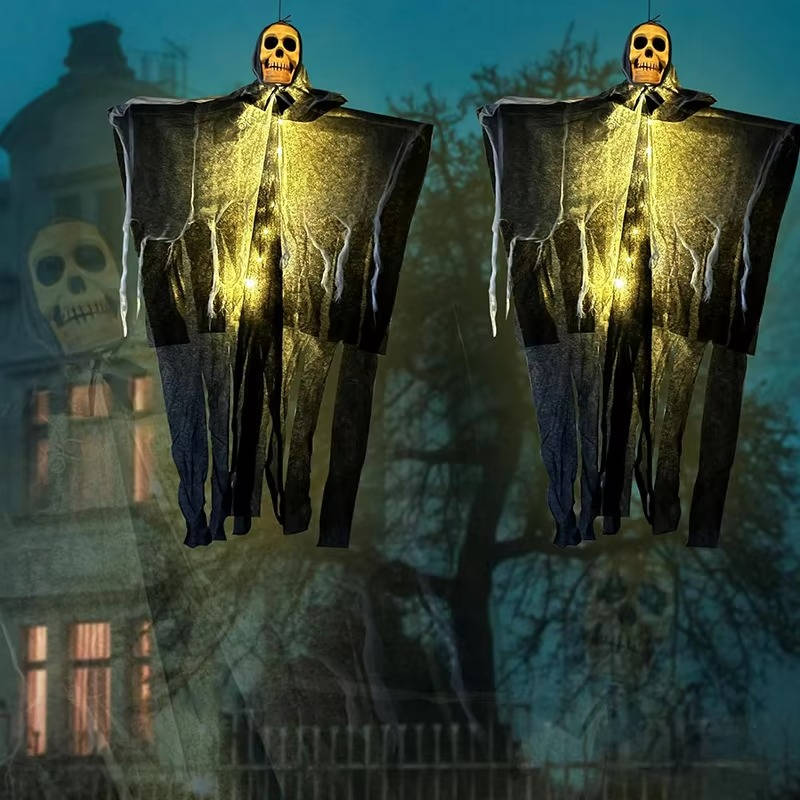 Glowing Skull Scary Outdoor Halloween Decorations — Set of Two | Some Decorations Are Just Décor — This One Becomes Part of Your Tradition