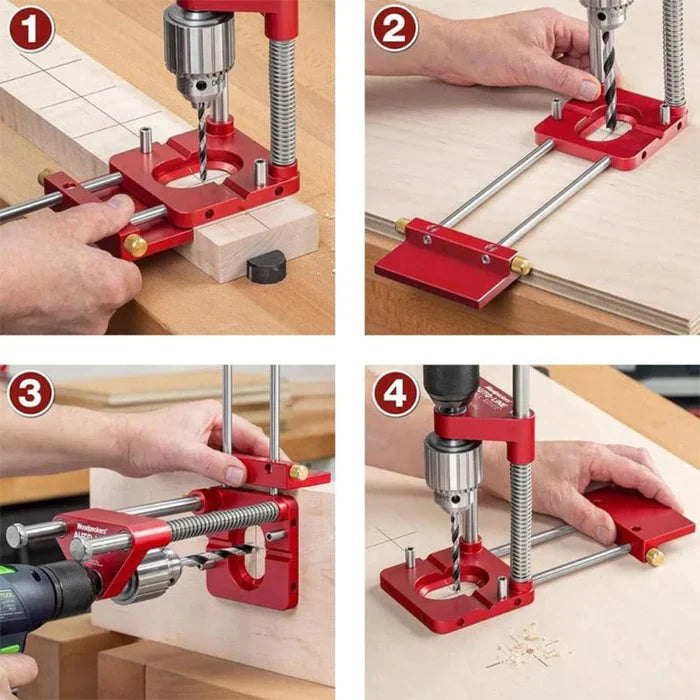 Freely Adjustable Drilling Locator — Woodworking Drilling Template Guide Tool Home | Professional-Grade Tool Built for Precision, Durability & Reliability