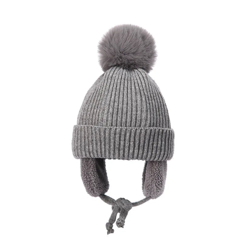 Kids Knit Beanie with Earflaps | Warm Winter Hat for Toddlers & Children