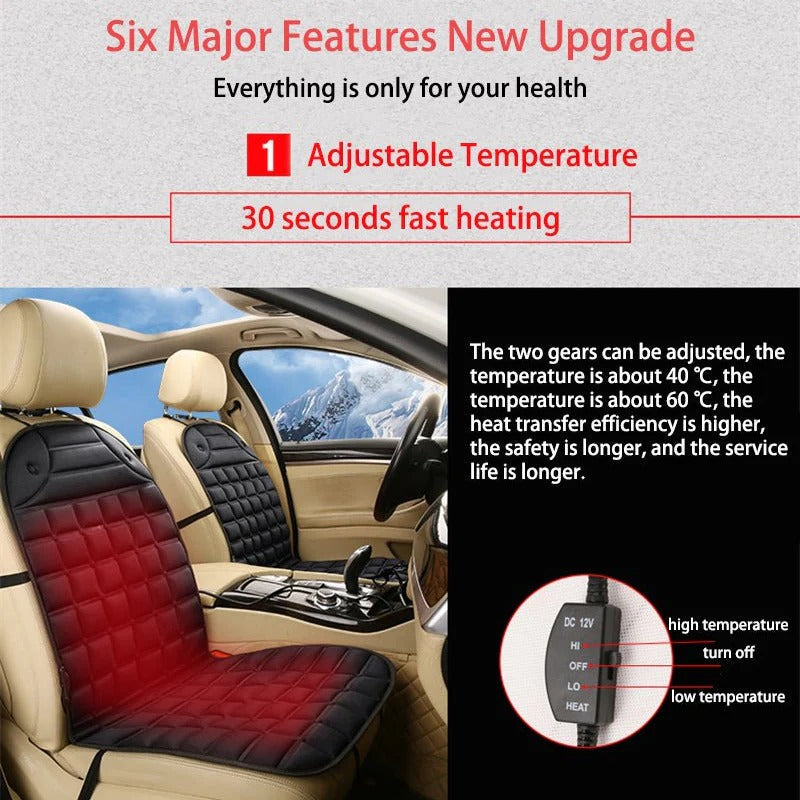 Heated Car Seat Cushion | Ergonomic Design for Targeted Relief, Improved Comfort & Mobility