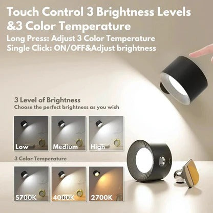 Rechargeable Wall Light with 360° Rotation | Compact, Powerful & Ready to Go — Premium Tech at Outstanding Value