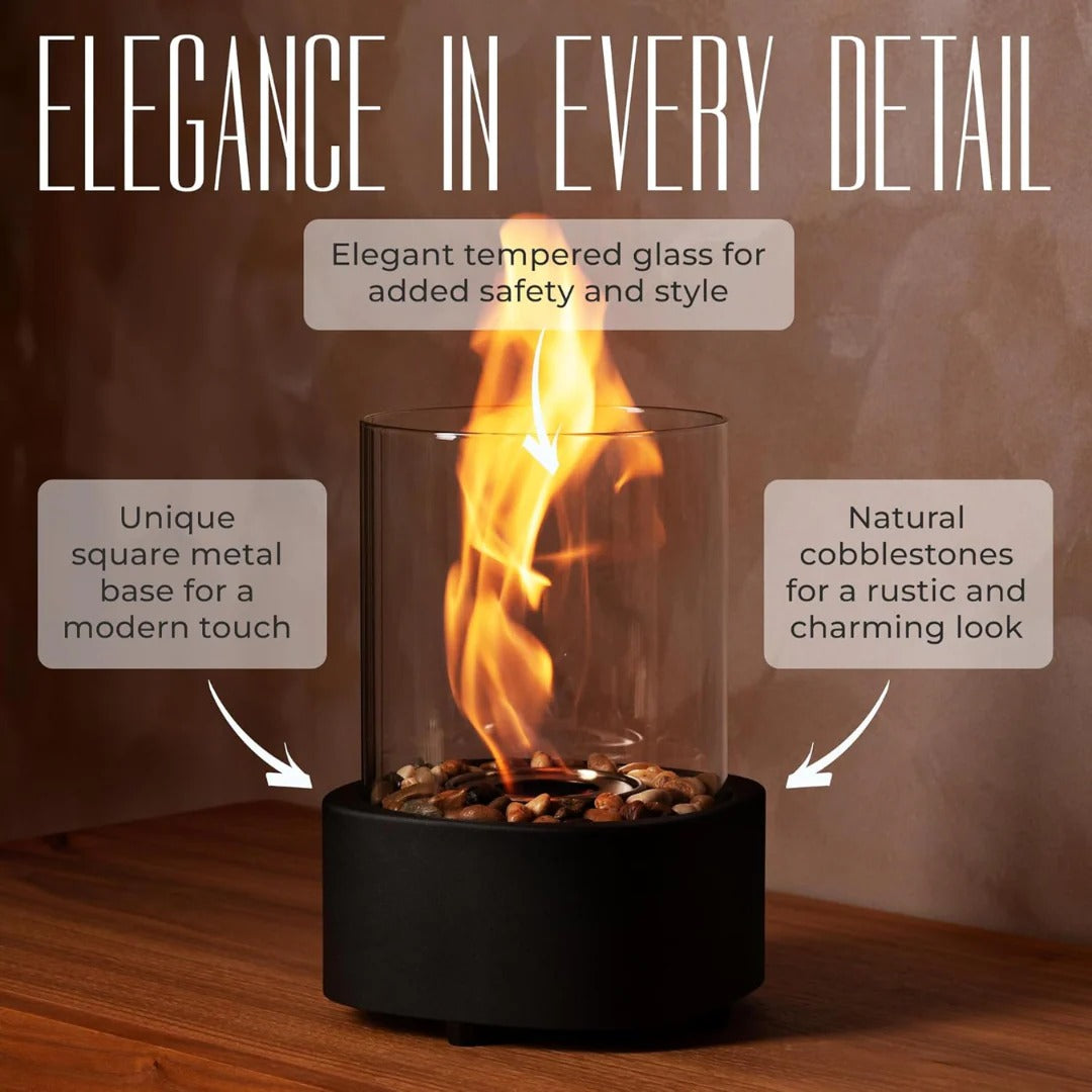 Portable Glass Tabletop Fireplace | Practical, Beautiful & Built to Last — The Smart Choice for Any Home