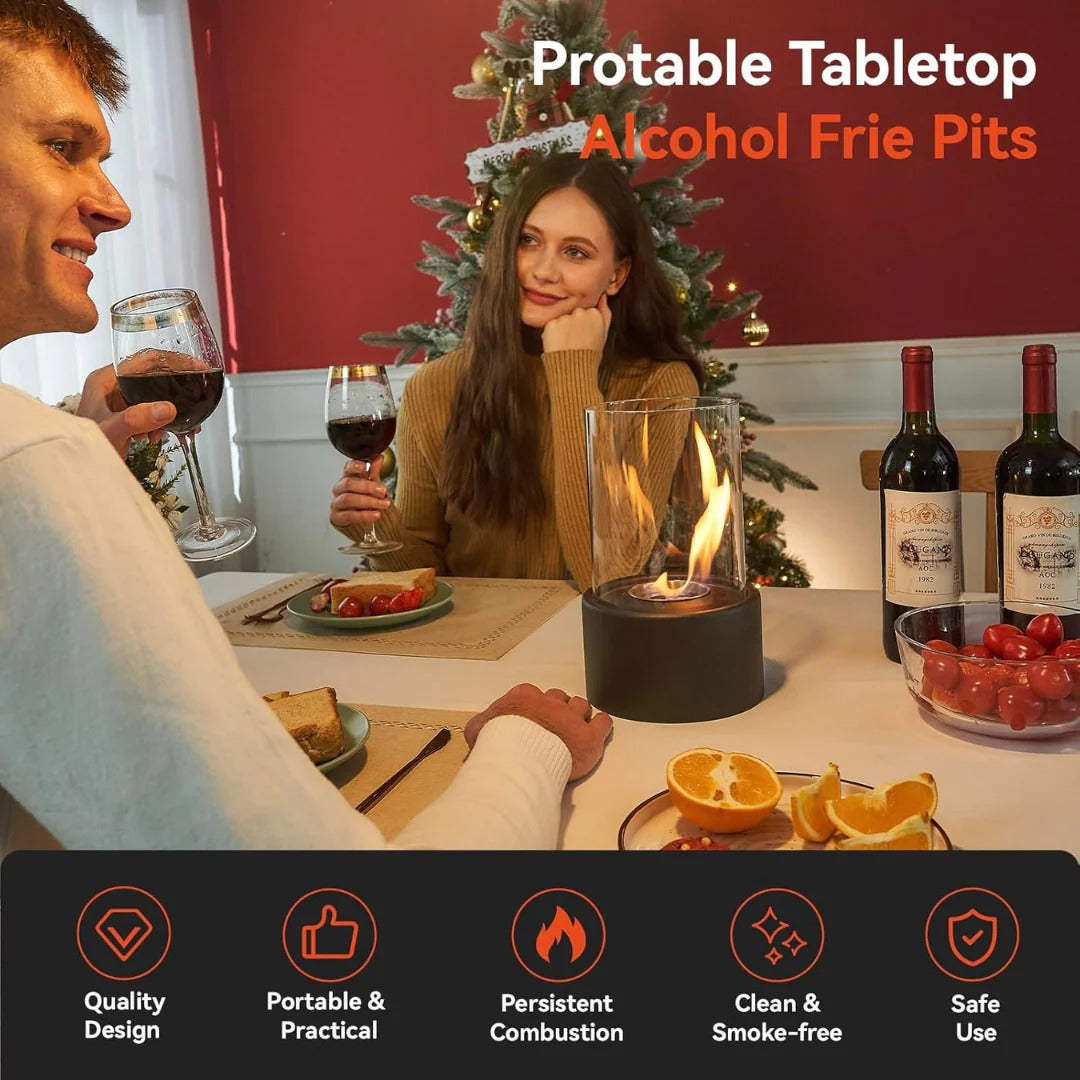 Portable Glass Tabletop Fireplace | Practical, Beautiful & Built to Last — The Smart Choice for Any Home
