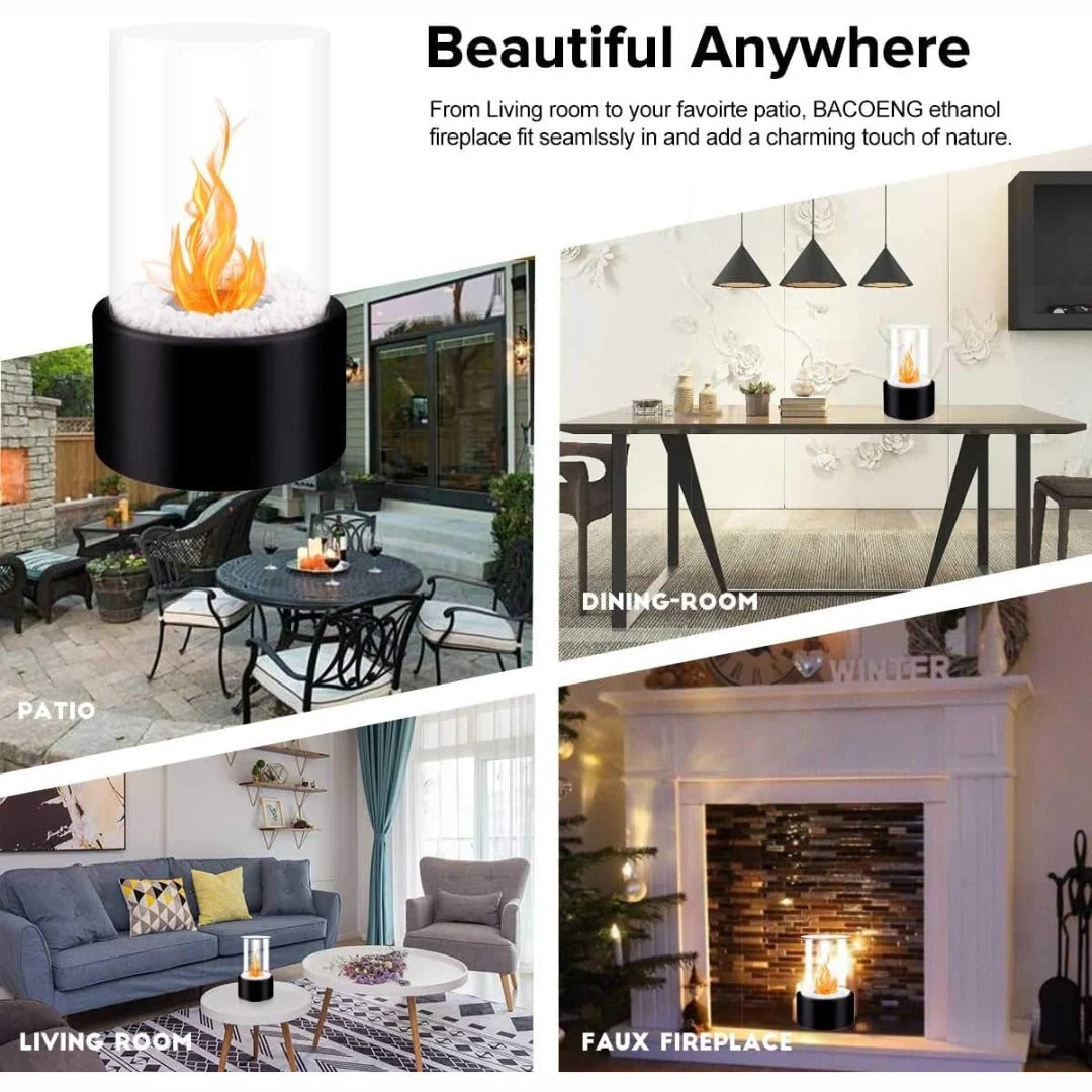 Portable Glass Tabletop Fireplace | Practical, Beautiful & Built to Last — The Smart Choice for Any Home