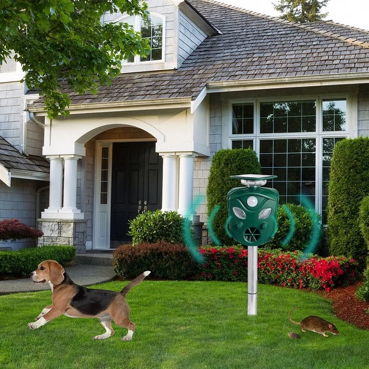 360° Solar Ultrasonic Animal Repeller | Built for British Weather — Durable, Attractive Outdoor Design