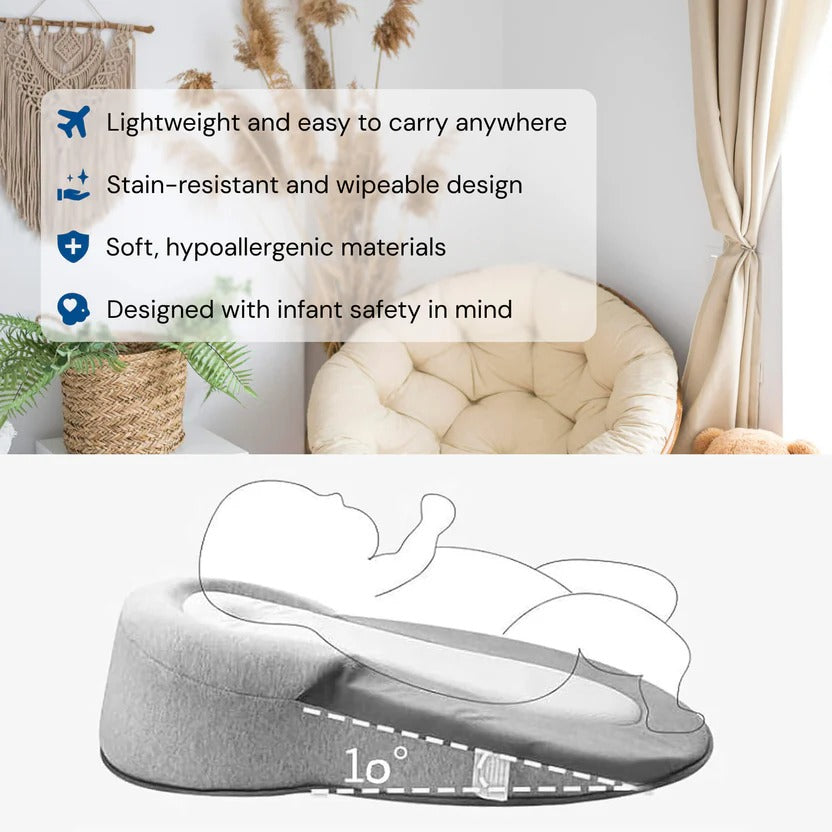 Inclined Reflux Pillow Bed for Infants | Must-Have Baby Accessory Loved by Parents Around the World