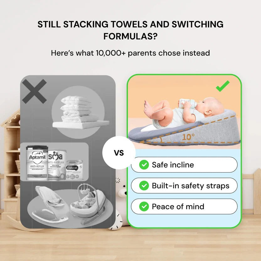 Inclined Reflux Pillow Bed for Infants | Must-Have Baby Accessory Loved by Parents Around the World
