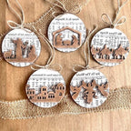 Nativity Music Sheet Christmas Ornaments - Festive Hanging Decorations for Tree