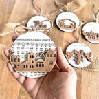 Nativity Music Sheet Christmas Ornaments - Festive Hanging Decorations for Tree