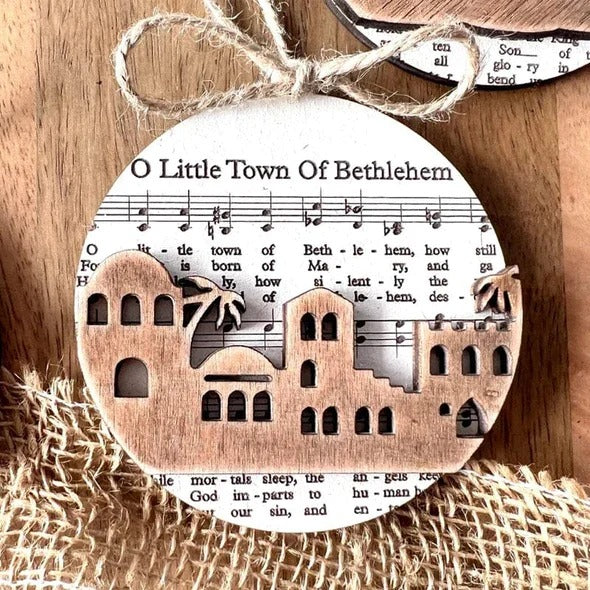 Nativity Music Sheet Christmas Ornaments - Festive Hanging Decorations for Tree